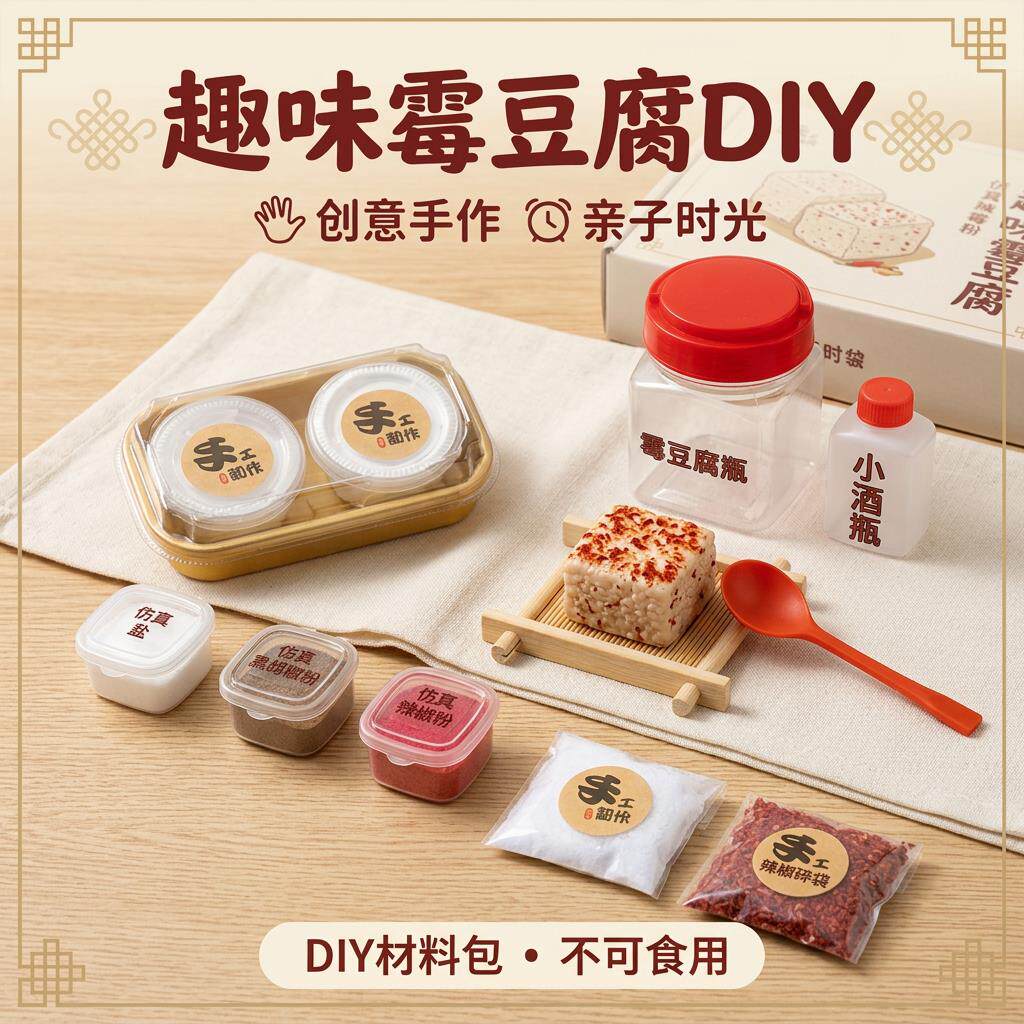 儿童霉豆腐玩具女diy材料包亲子互动游戏手工自制专注力益智套装