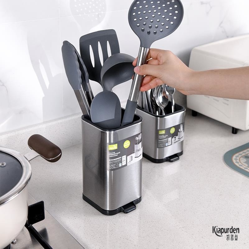 厨房筷子勺子收纳层架托 托沥水筷子筒厨具收纳盒不锈钢锅铲置物