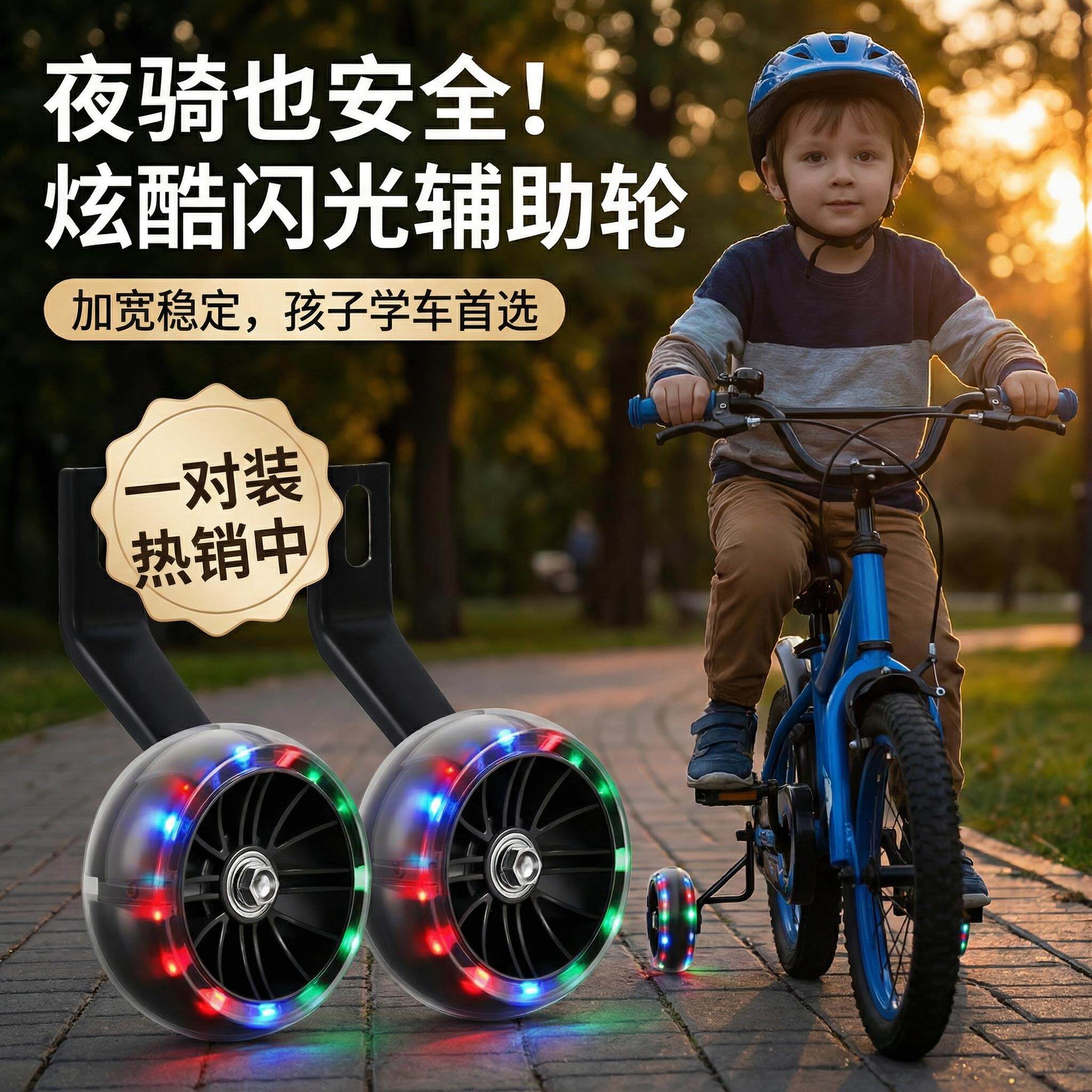 儿童自行车辅助轮通用16/18/20寸单车小轮子小孩子的童车配件大全