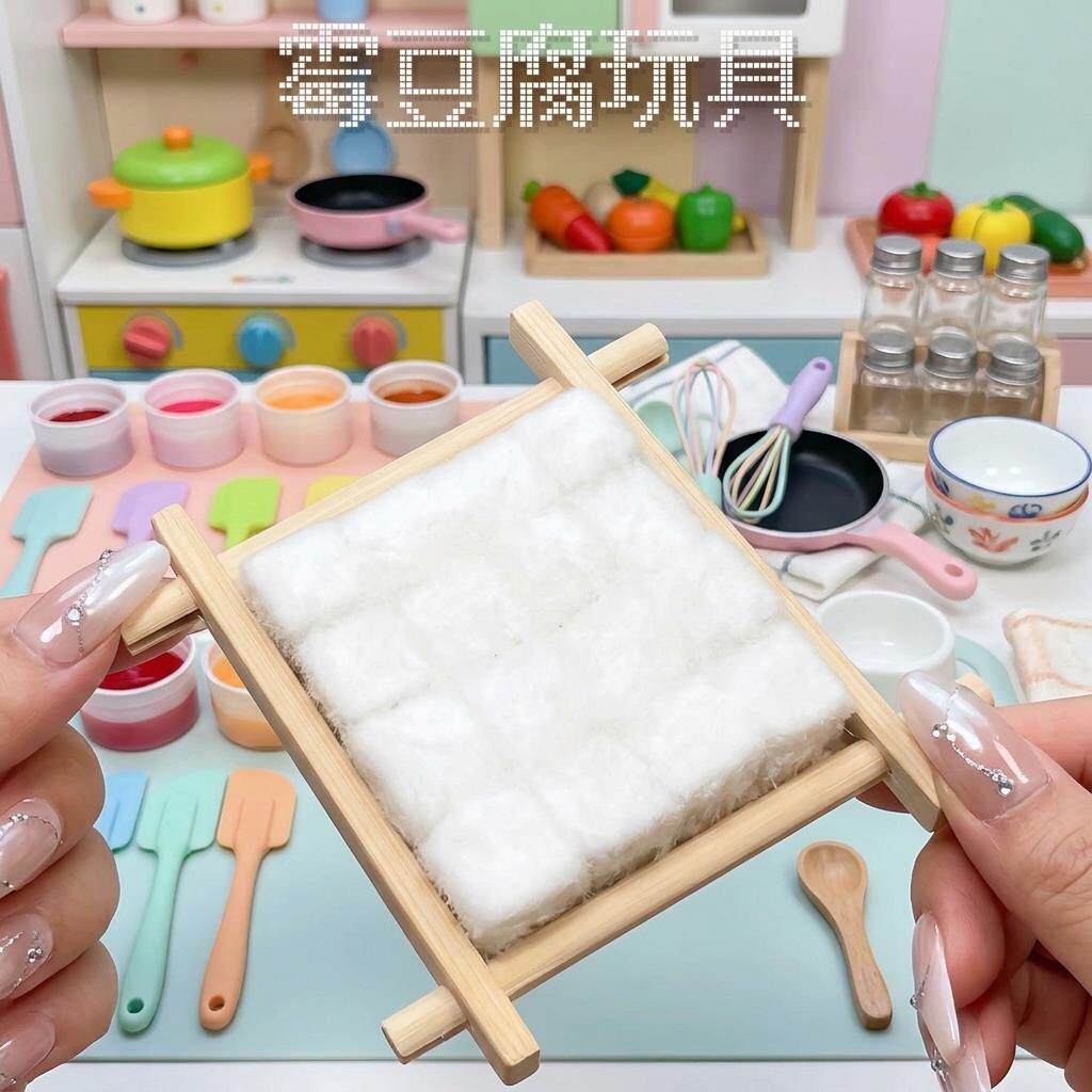 霉豆腐玩具女孩创意手工diy材料包仿真食物模型摆摊互动游戏道具