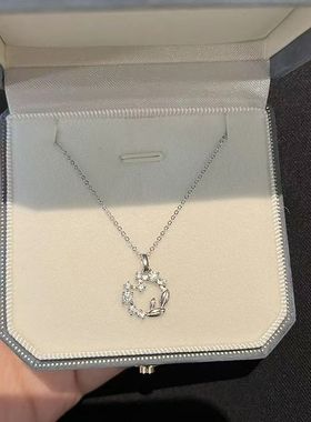 钛钢幸运麦穗璀璨花环项链女小众设计气质感轻奢锁骨链