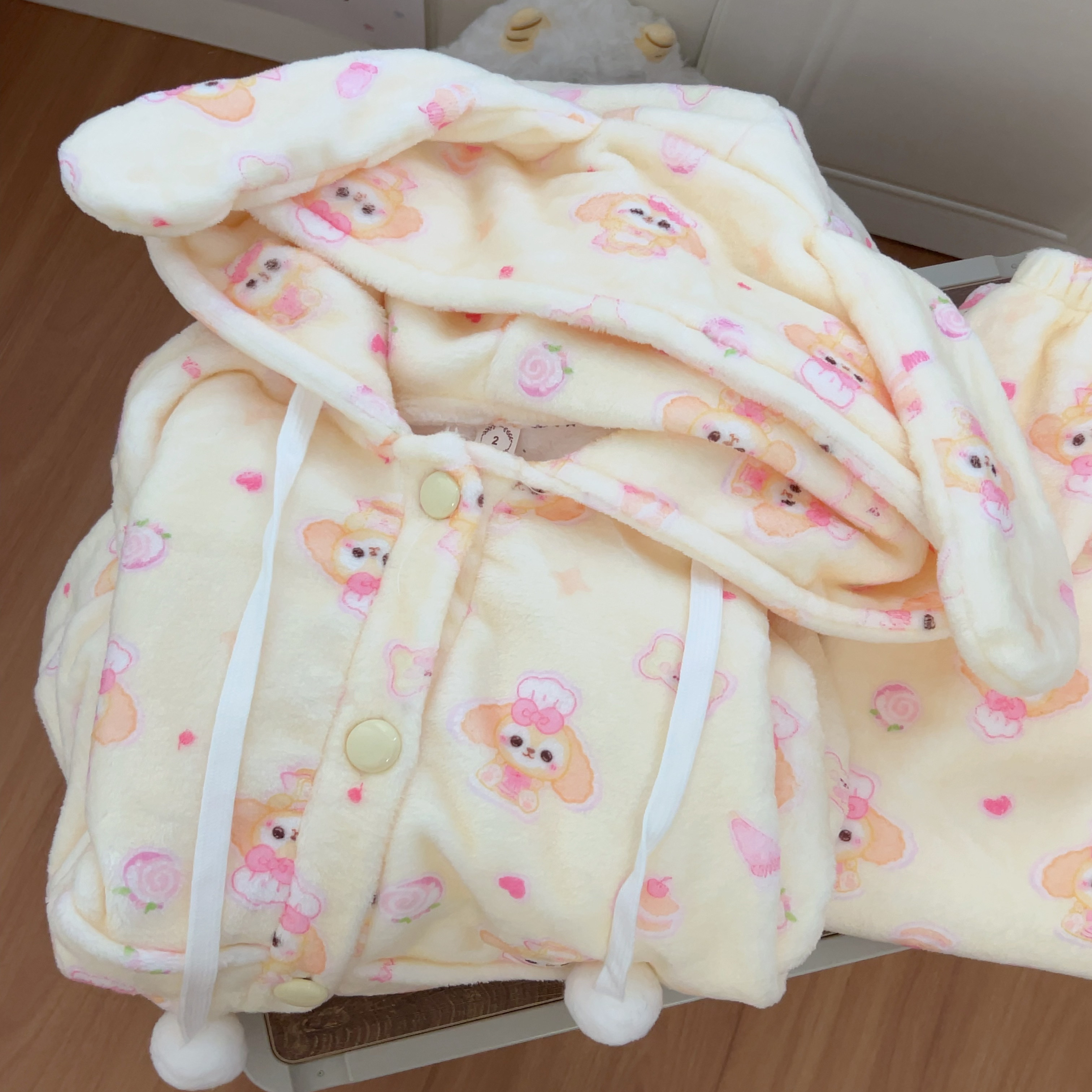 奶黄饼饼冬季法兰绒睡衣套装