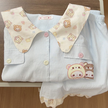 夏季睡衣女可爱小熊卡通套装云朵棉短袖短裤夏天休闲家居服两件套