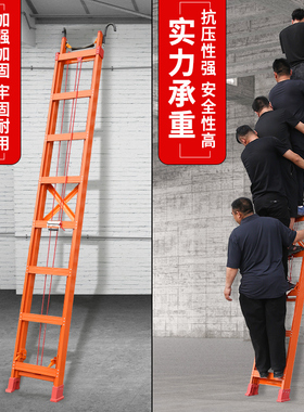 加厚升降抽拉铝合金梯子伸缩折叠直单面工程装修户外多功能阁楼梯