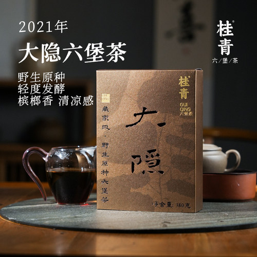 大隐野生六堡茶砖2021年老六堡380g广西黑茶送试饮