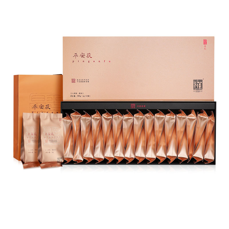 平安茯2016金花茯茶6g*30袋白沙溪节日礼盒安化黑茶