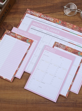 月计划清单周计划便签本 TO DO LIST 每日计划行事录待办事项便条本 每日要事 Monthly planner Weekly