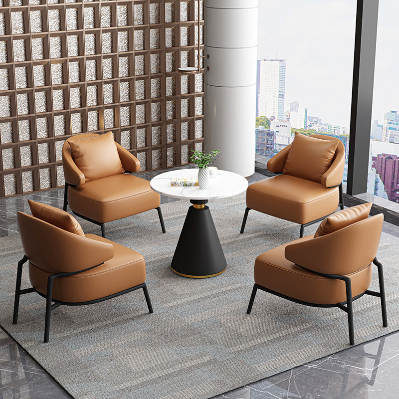 意式沙发椅现代轻奢洽谈单人椅售楼处会客休闲椅接待沙发桌椅组合