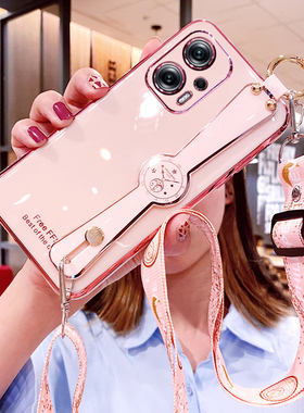 适用于红米note12tpro手机壳小米redminote12T腕带Pro保护硅胶套斜挎挂绳redmi全包防摔tp软壳女创意tpor背带