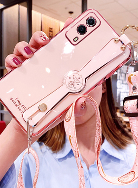 适用vivoy53s手机壳vivo腕带y53s t2版保护硅胶套t1斜挎挂绳V2123A全包防摔2069软壳viviy女st1网红同款st2潮