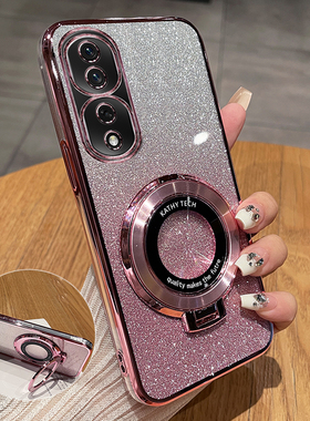 适用华为荣耀80pro直屏版手机壳ANB一AN00保护硅胶套全包防摔透明软壳honor带支架por男女ANOO直面屏新款超薄