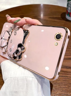 适用vivoy83手机壳vivo保护Y81s硅胶套viviy83a全包viovy81防摔软y83a步步高voviy女vovoy可爱带镜子支架潮卡