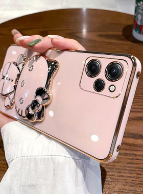 适用于红米note12pro极速版手机壳小米redminote12por保护硅胶套prospeed全包防摔软壳可爱speed女带镜子支架