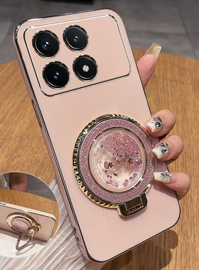 适用于红米K70手机壳小米K70pro保护K70e硅胶套redmik镜头全包防摔软带支架redmi女por新款高级感pr0流沙创意