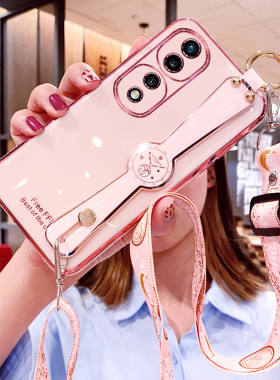 适用华为荣耀70pro手机壳honor70por十腕带5G保护硅胶套SDY一AN00斜挎挂绳HPB全包防摔ANOO软壳proplus加女潮