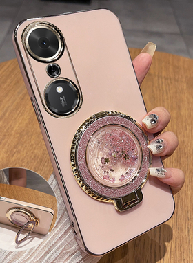 适用华为荣耀畅玩70plus手机壳70mplus保护LOG一AN00硅胶套honor镜头全包70m防摔软壳女新款高颜值流沙带支架