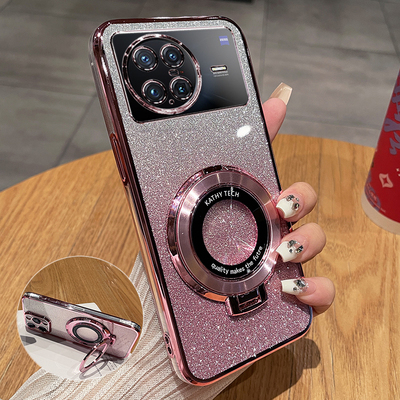 适用vivoxnote闪粉带支架保护套