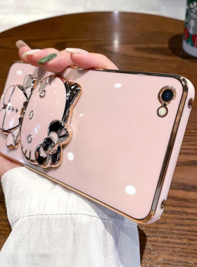 适用iphone6手机壳苹果6s硅胶6plus保护套6splus全包i6防摔6p软壳ip6带镜子6sp女六puls支架可爱卡通外壳高级