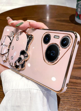 适用华为pura70手机壳pure70pro保护p70por十硅胶套HBN一AL00全包防摔软10带镜子80支架女pr0可爱卡通puar新