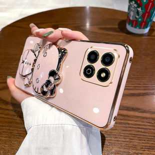 适用华为荣耀X6c手机壳honorX6c海外国际版 可爱卡通带支架镜子 X6b保护X6a硅胶套全包防摔honor软壳6a女6b新款