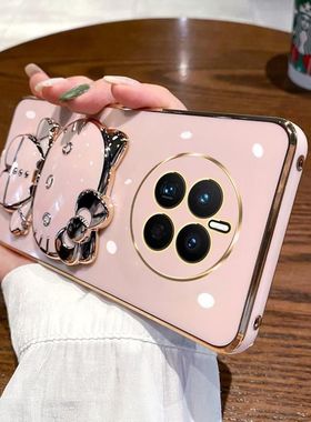 适用华为mate50e手机壳mete5oe保护硅胶套CET一AL60全包防摔CETAL软外壳00带镜子mata支架m50e女mt魅特meta网