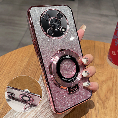 适用华为畅享50pro闪粉支架软套