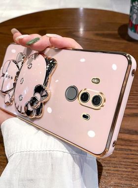 适用华为mate10rs手机壳mete10pro保时捷版保护BLA一ALOO硅胶套全包plus防摔m10por软壳mt10p女带镜子支架BLA