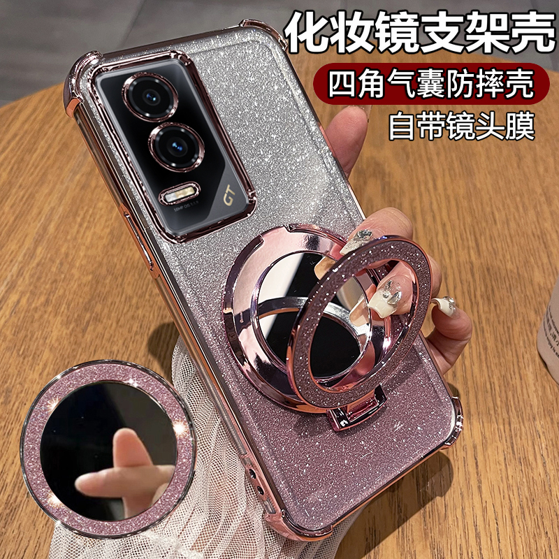 适用华为荣耀GT手机壳honorGT保护硅胶套AMG一AN00自带镜头膜全包气囊防摔透明软tg版女支架镜子新款honor高