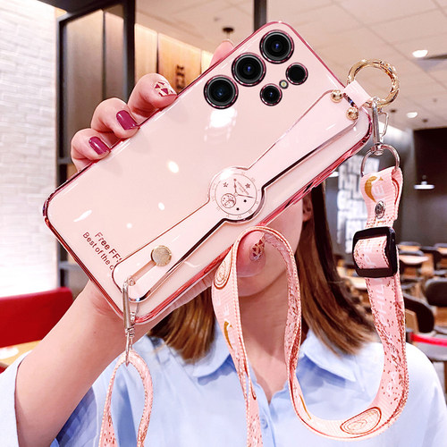 时尚创意腕带★带斜挎挂绳★轻奢电镀金边