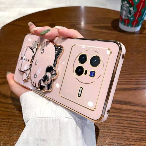 vivoX80带镜子凯蒂猫保护套