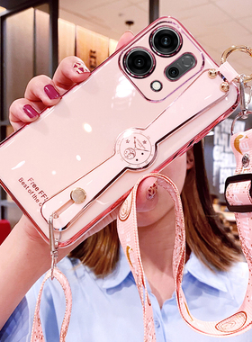 适用opporeno14手机壳reno14pro腕带保护硅胶套oppo斜挎挂绳5g全包防摔软PLA110女reon新款145g可背带PKZ妈妈