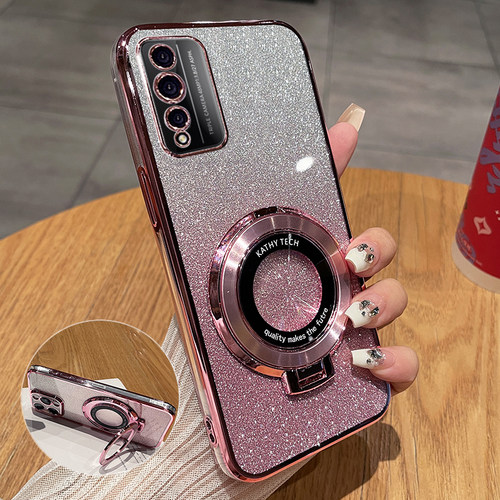 荣耀play4tpro闪粉带支架保护套