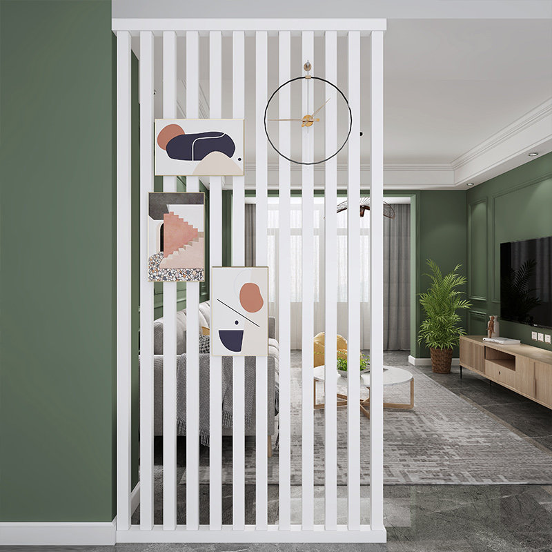 北欧实木隔断屏风现代简约创意客厅装饰轻奢格栅竖条入户玄关立柱