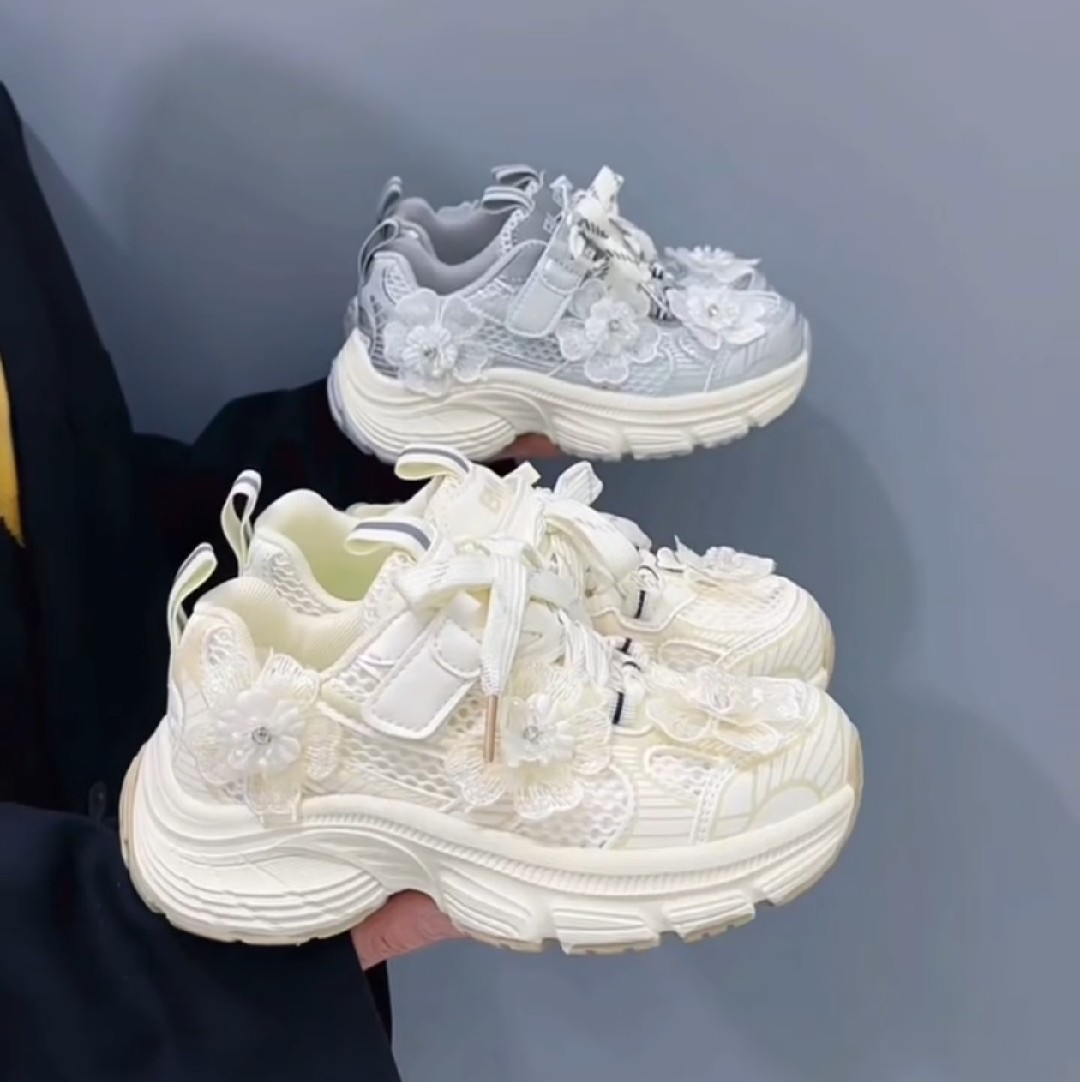 福气小鸭童鞋2025夏季单网女童公主鞋老爹鞋儿童运动鞋透气小童轻