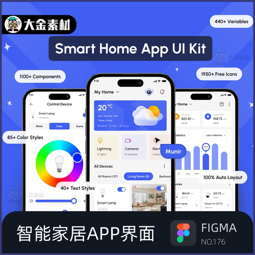290+界面1000+图标智能家居APP素材UI设计规范组件fingma文件176