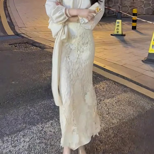 夏新款高级感重工蕾丝半身裙御姐风炸街名媛气质包臀高腰长裙潮