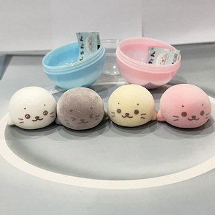 创意原装扭蛋植绒迷你海豹pu慢回弹解压捏捏玩具发泄squishy toys