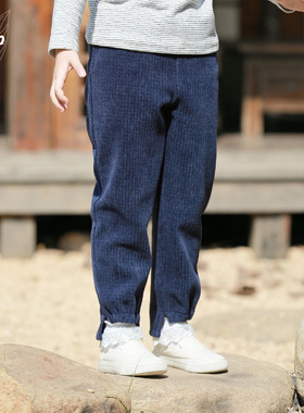 知了童装 女童长裤冬季新款中大童儿童加厚灯笼休闲裤哈伦裤K6367