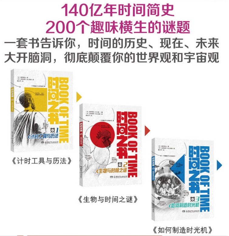 正版新书--时间之书全套3册/计时工具与历法+如何制造时光机+生物与时间之谜 科普百科书 湖南少儿出版