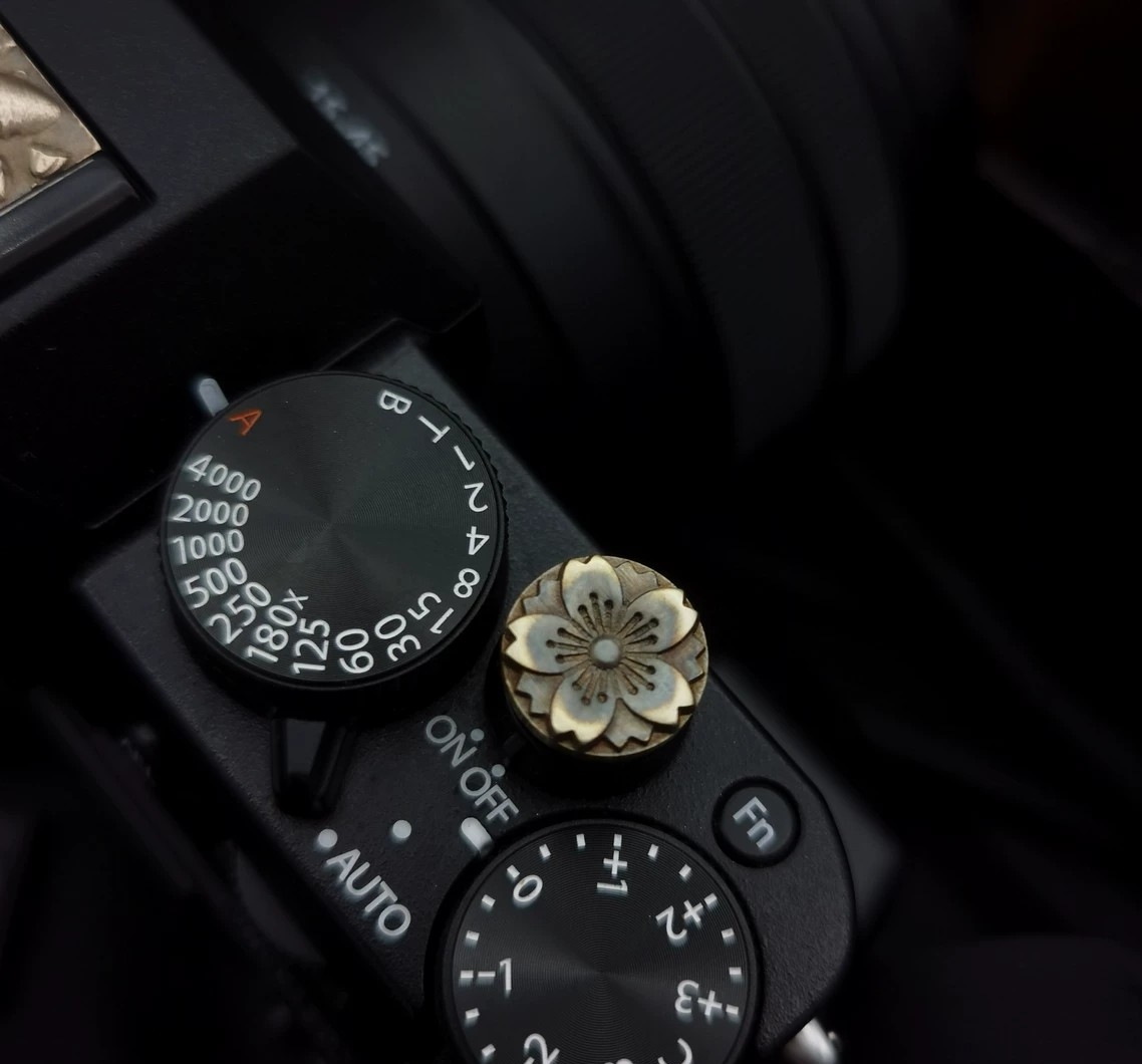 黄铜复古樱花相机快门按钮