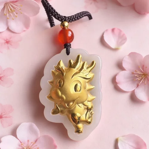 【和田玉吊坠】纯天然和田玉吊坠生肖龙白玉吊坠规30x20mm正品