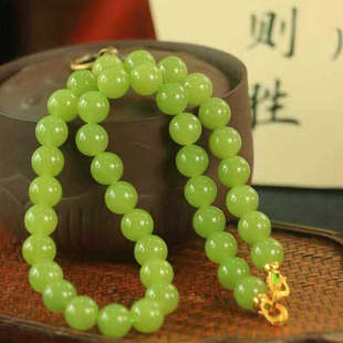 新疆和田玉若羌项链黄玉黄口料项链玉质细腻冰透特别莹润色泽清新