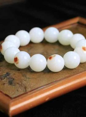 天然和田玉白玉籽料手串男女款