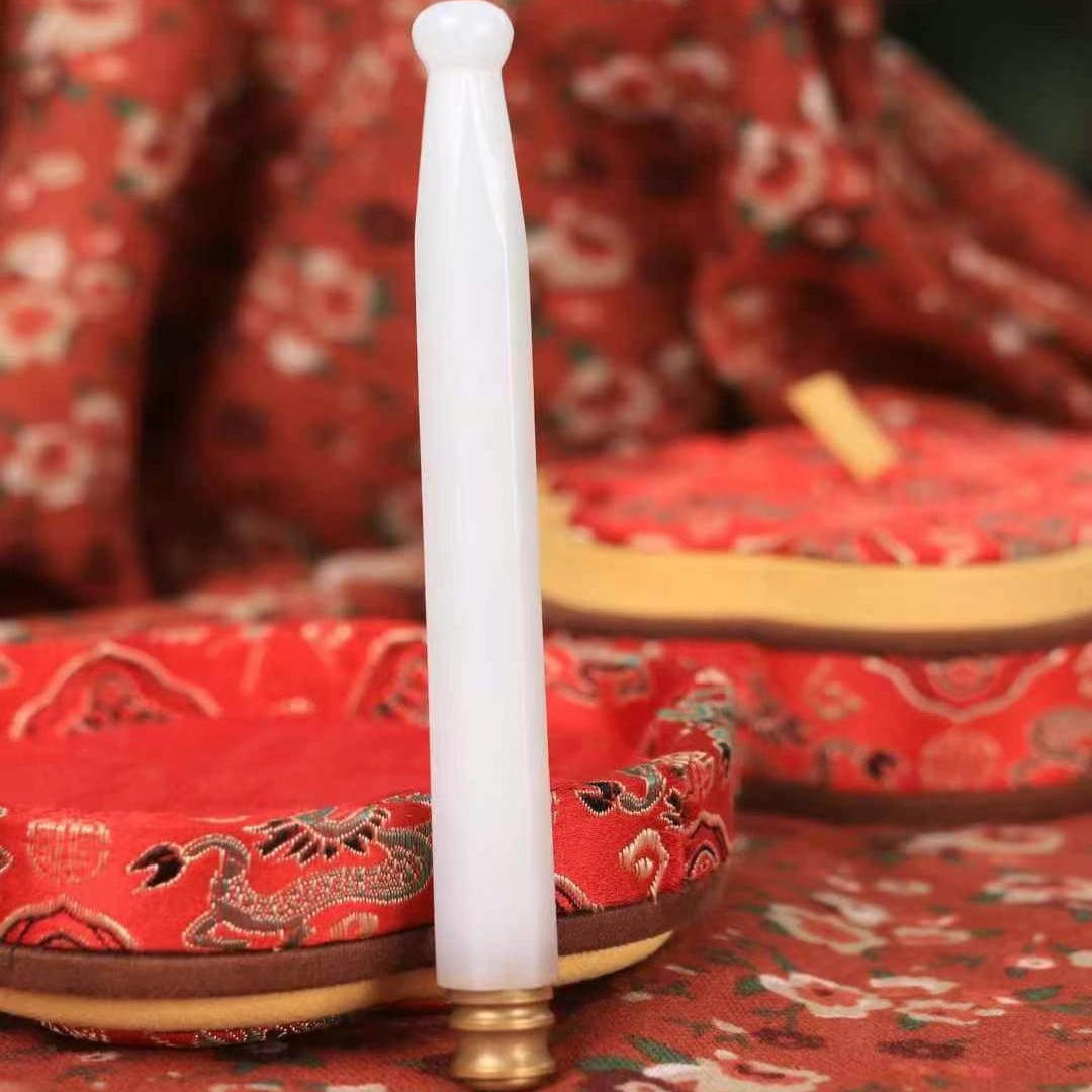 新疆和田玉煙嘴白玉煙斗