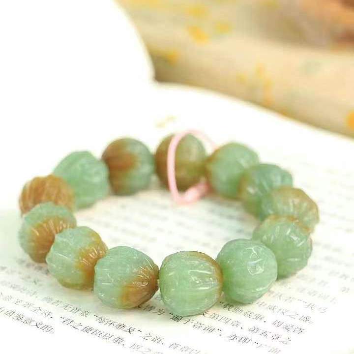 新疆和田玉飘糖老料16mm手串核桃手链细腻油润玉质通透大权在握