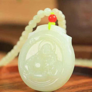 天然和田玉黄口料弥勒佛吊坠佛公挂件男女款笑佛玉石挂件收藏礼品