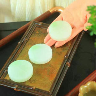 天然原石玉石毛料糯种冰飘化飘绿手镯芯边角