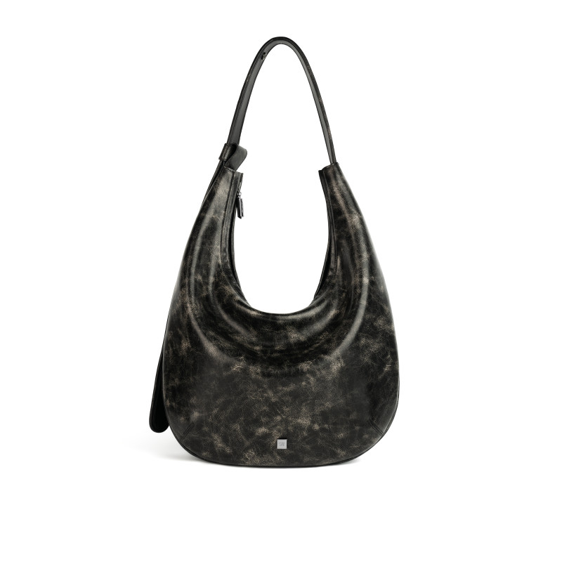 INJOYLIFE游牧系列大马鞍袋复古做旧碎纹牛皮单肩斜挎小众大容量,箱包皮具/热销女包/男包,通用款女包,淘宝优惠券,粉丝福利购,淘宝优惠卷