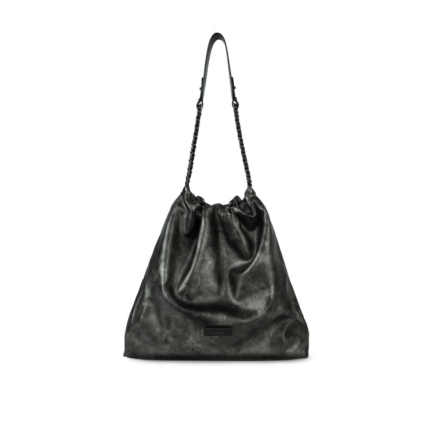 INJOYLIFE链条垃圾袋系列大号单肩斜挎包头层牛皮松弛感托特包包,箱包皮具/热销女包/男包,托特包,淘宝优惠券,粉丝福利购,淘宝优惠卷