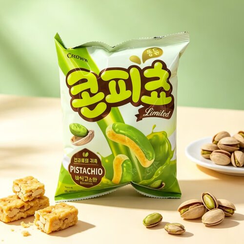 韩国进口零食克丽安开心果膨化玉米脆条56g休闲零食小吃看电影
